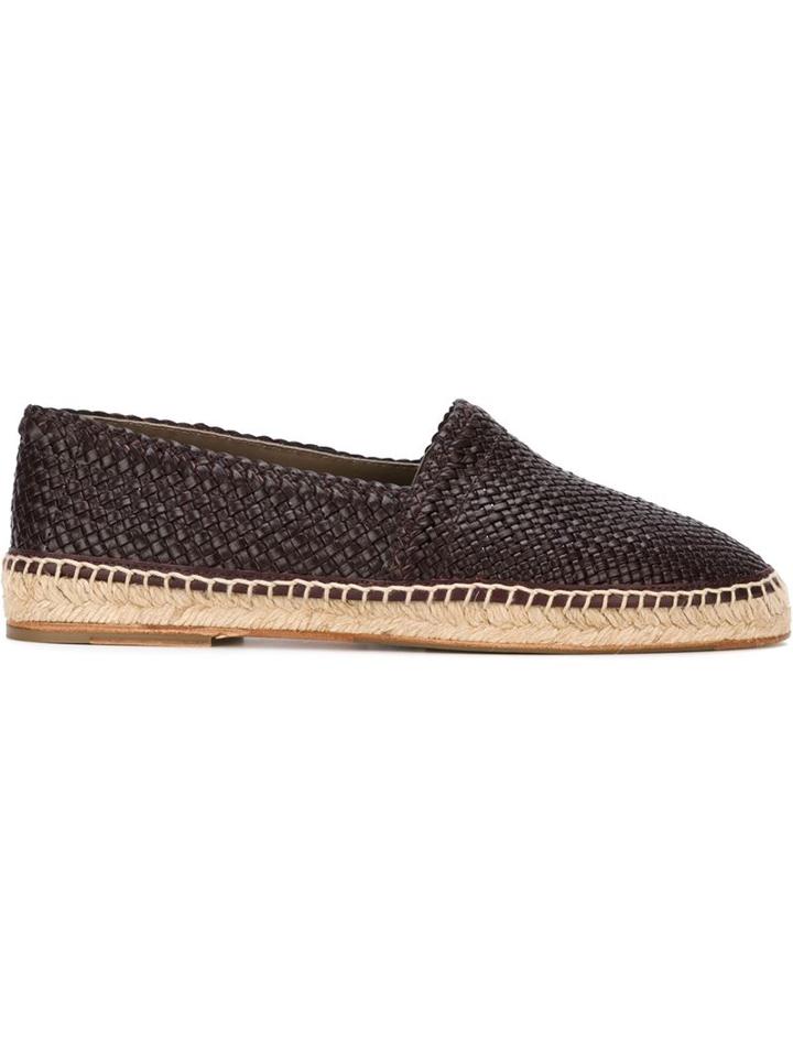 Dolce & Gabbana Woven Espadrilles, Men's, Size: 40, Brown, Calf Leather/leather/rubber