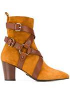 Balmain Buckled Ankle Boots - Brown