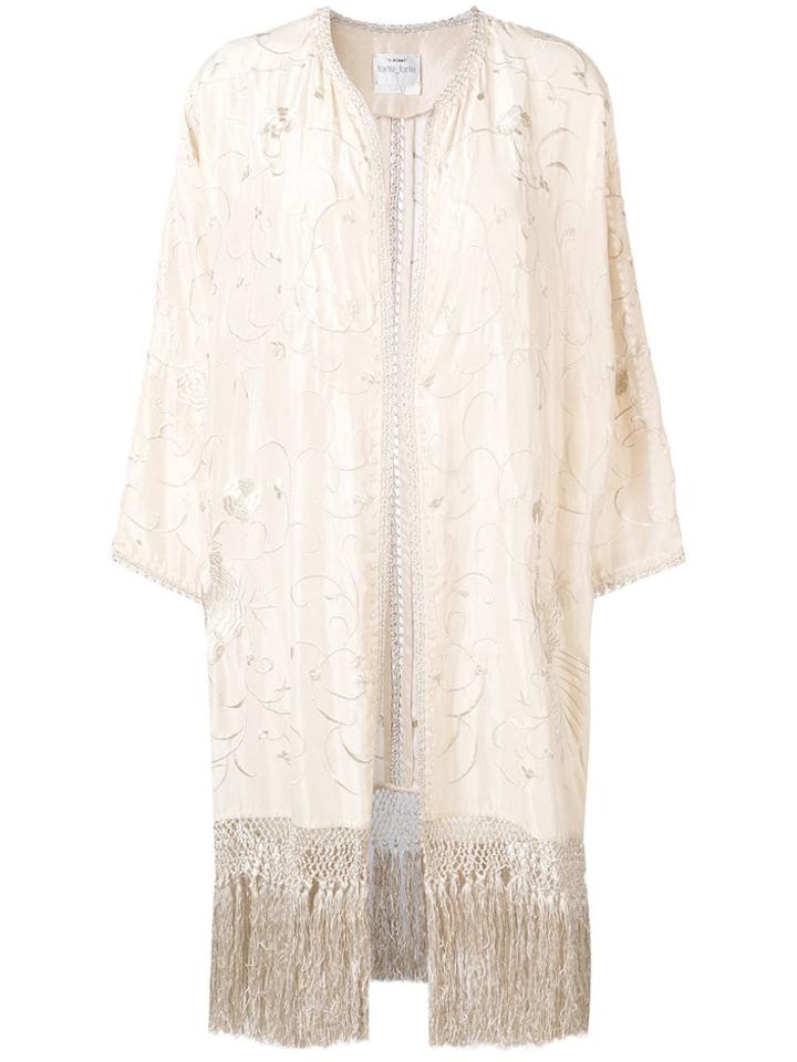 Forte Forte Embroidered Fringed Cardigan - White