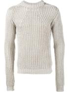 Rick Owens Biker Sweater, Men's, Size: Medium, Grey, Cotton