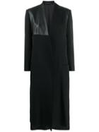 Yohji Yamamoto Lambskin Panel Coat - Black