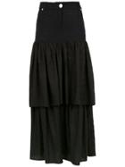 Andrea Bogosian Long Layered Skirt - Black