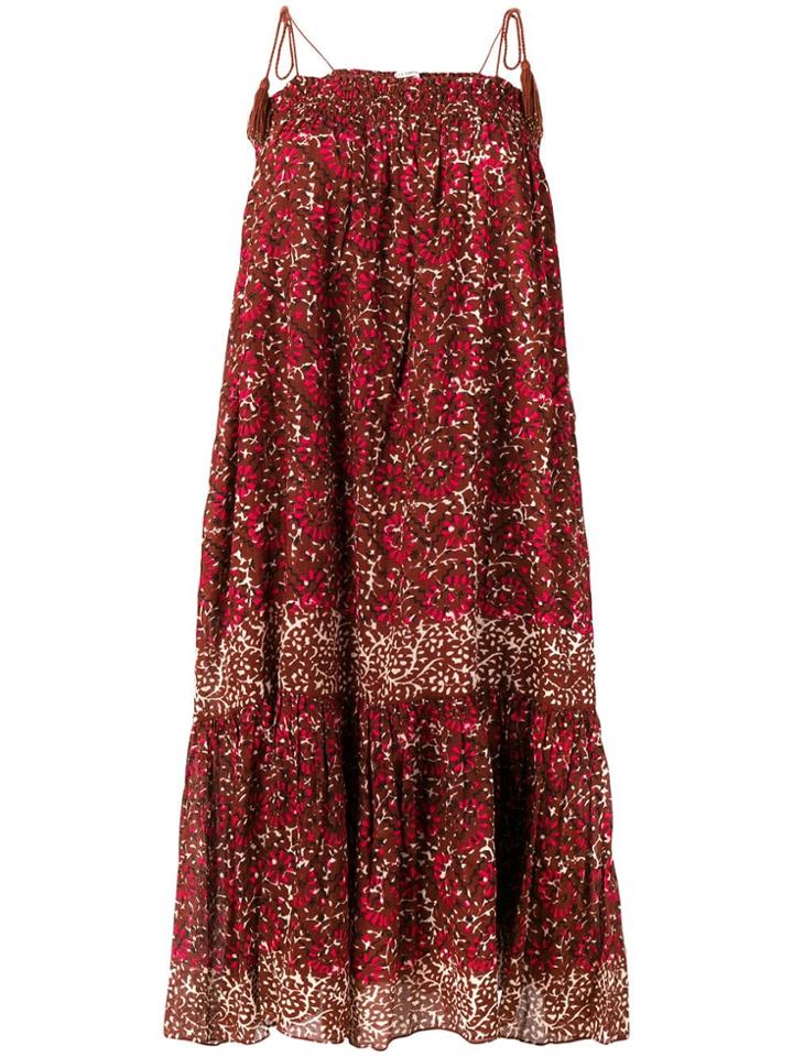 Ulla Johnson Abstract Print Midi Dress - Brown