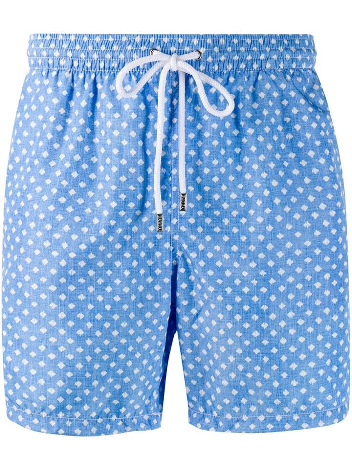 Barba Diamond-shape Print Swim Shorts - Blue