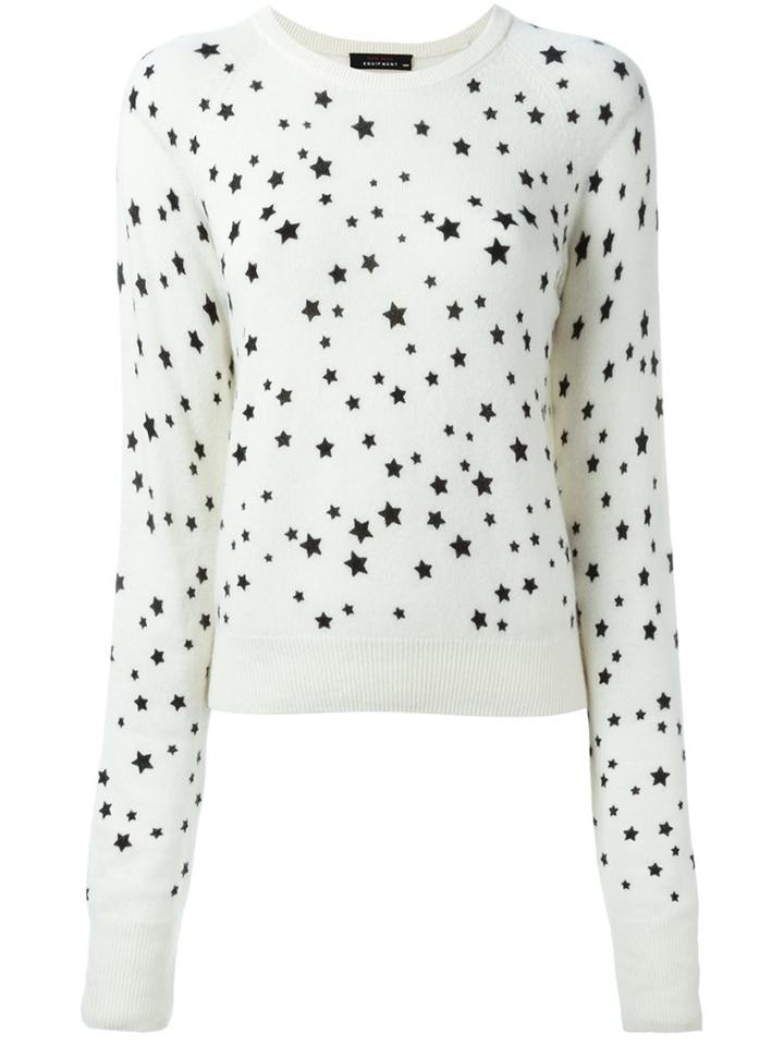 Equipment Stars Knitted Sweater, Women's, Size: Xs, White, Cotton/cashmere