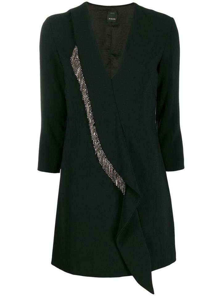 Pinko Crystal Panel Mini Dress - Black
