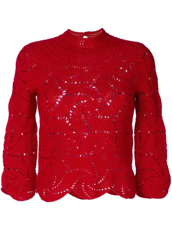 Comme Des Garçons Pre-owned Crochet Sweater - Red