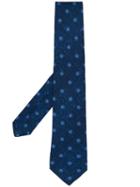 Kiton Dotted Pattern Woven Tie - Blue