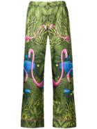 F.r.s For Restless Sleepers Flamingo Print Trousers - Green
