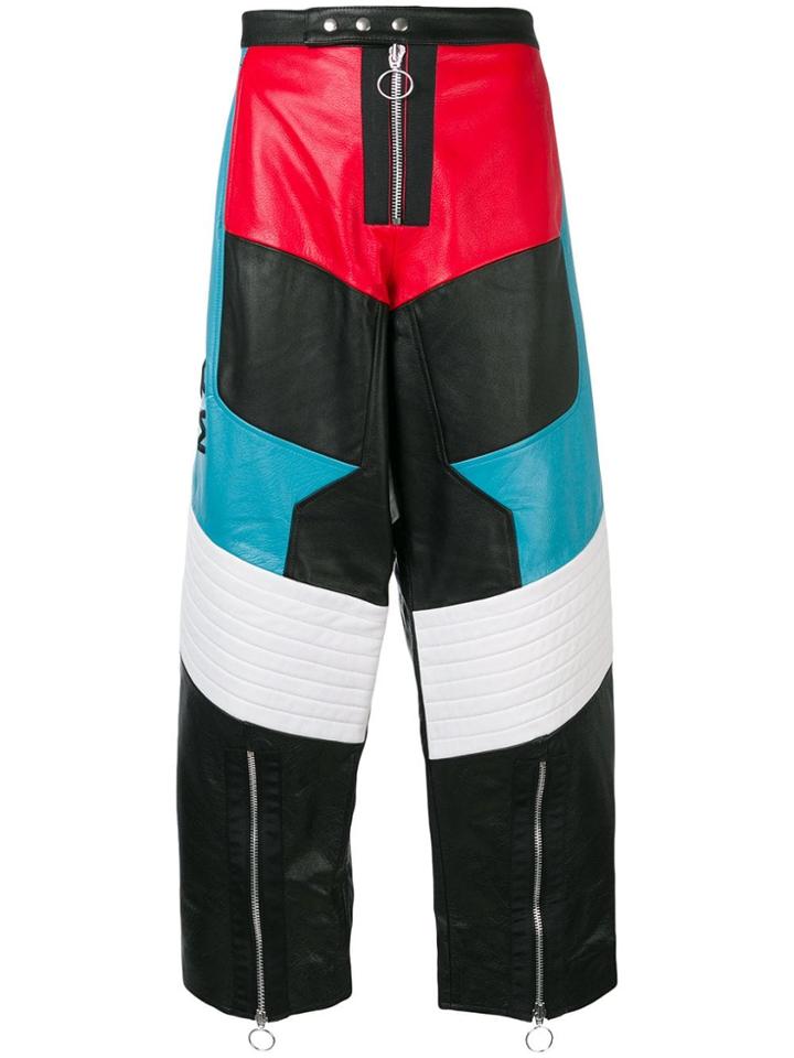 Marques'almeida Colour Block Biker Trousers - Black