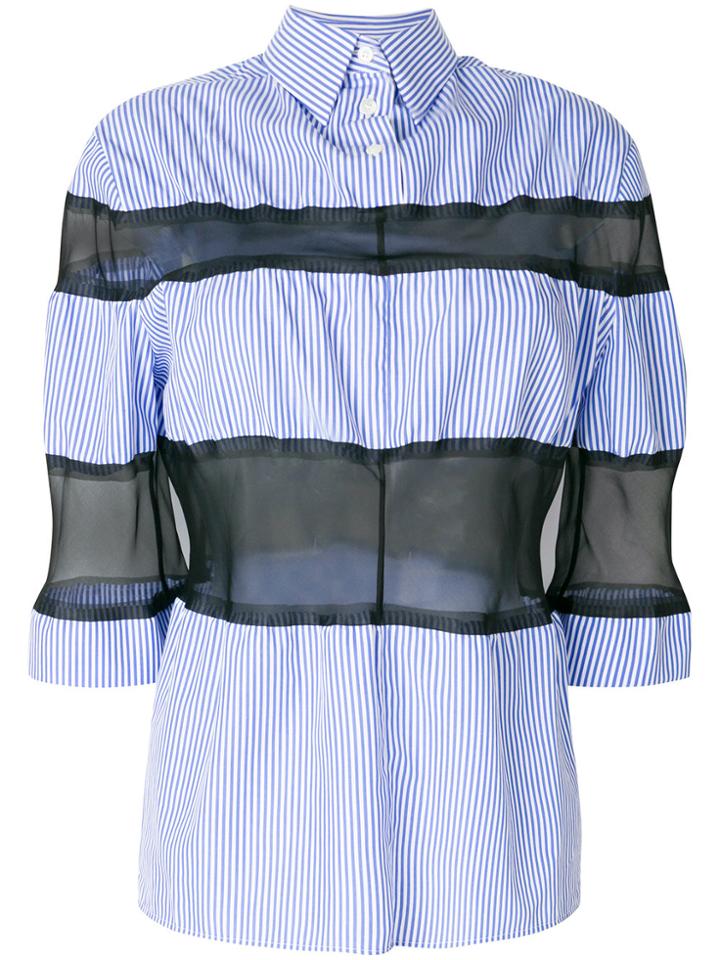 Maison Margiela Contrast Striped Shirt - Blue