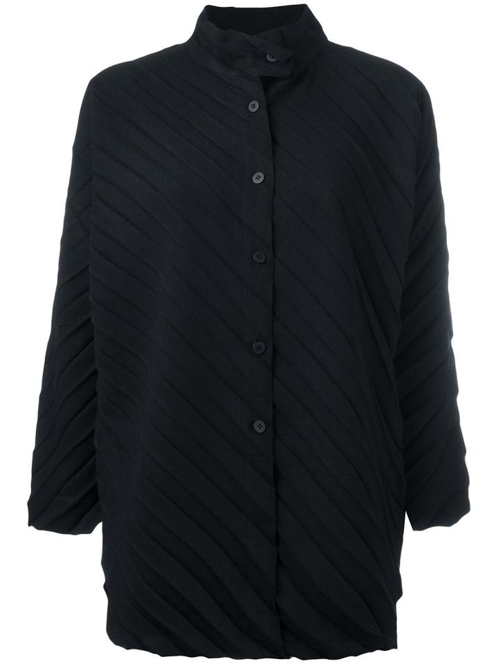 Issey Miyake Cauliflower Ribbed Knitted Coat, Women's, Black, Polyester