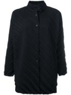 Issey Miyake Cauliflower Ribbed Knitted Coat, Women's, Black, Polyester