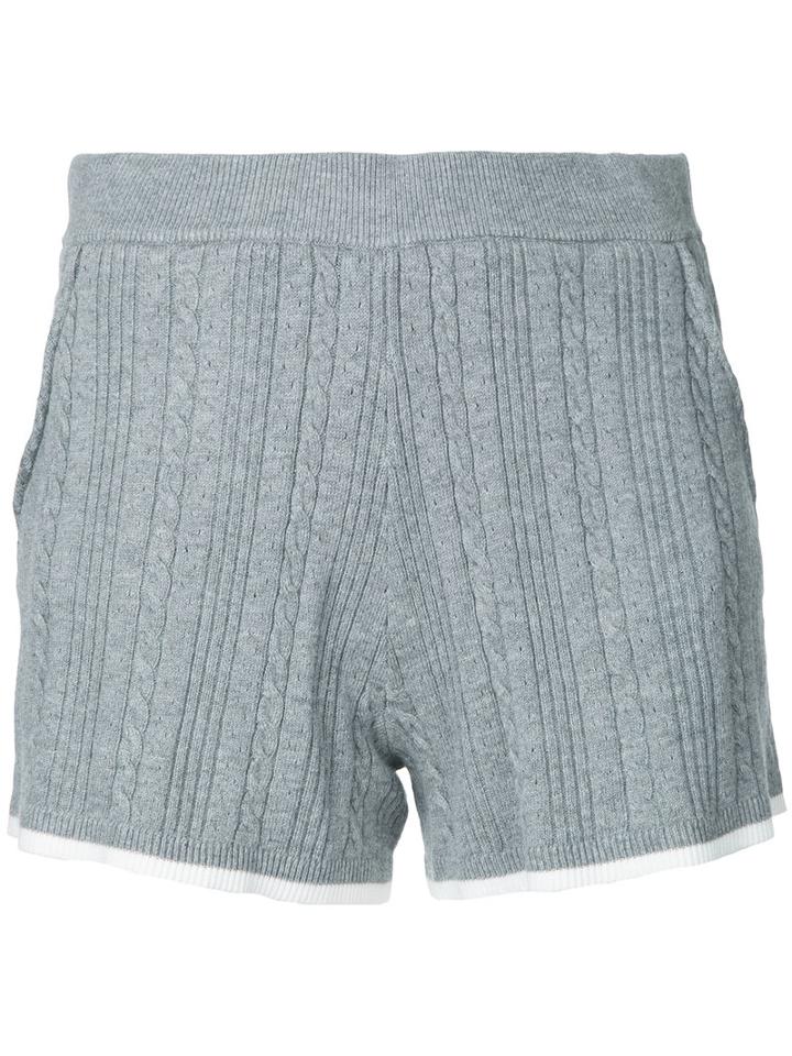 Guild Prime - Contrast Trim Shorts - Women - Cotton/nytril/rayon - 34, Grey, Cotton/nytril/rayon