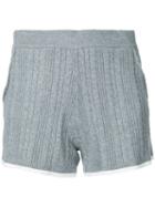 Guild Prime - Contrast Trim Shorts - Women - Cotton/nytril/rayon - 34, Grey, Cotton/nytril/rayon