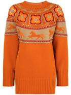 Alberta Ferretti Crochet Knit Jumper - Orange