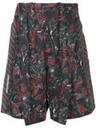Yoshiokubo Leaf Print Shorts - Black