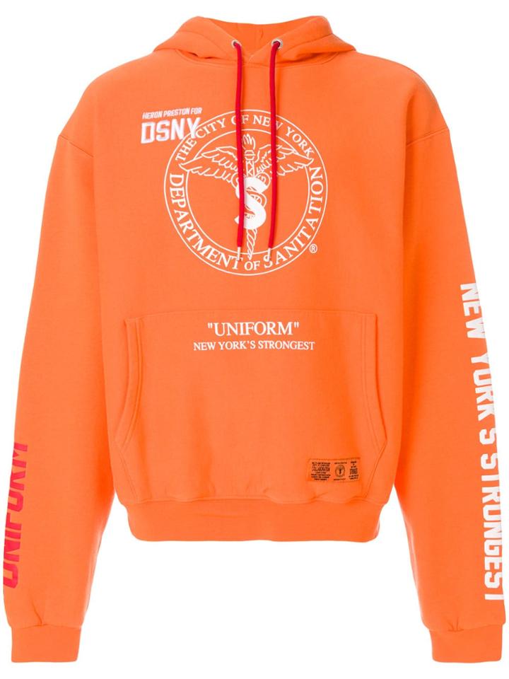 Heron Preston Logo Print Hoodie - Yellow