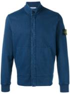 Stone Island High Neck Buttoned Sweatshirt, Men's, Size: Xl, Blue, Cotton