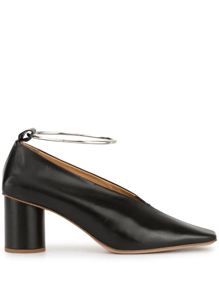 Jil Sander Metallic Ankle Cuff Pumps - Black