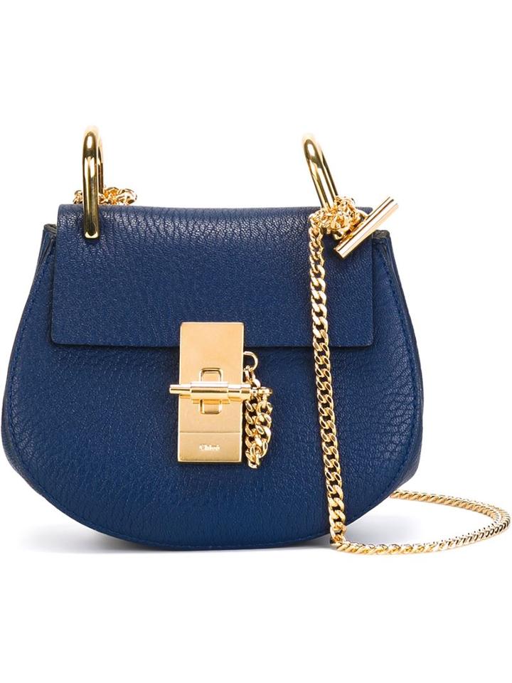 Chloé Nano 'drew' Crossbody Bag, Women's, Blue