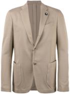 Lardini Patch Pockets Blazer, Men's, Size: 52, Nude/neutrals, Cotton/viscose/cupro