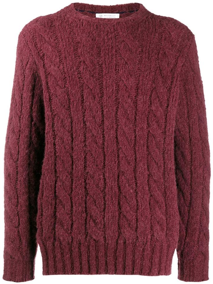 Brunello Cucinelli Cable-knit Jumper - Red