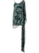 Ashish Bead Embellished Asymmetric Sari Dress - Green