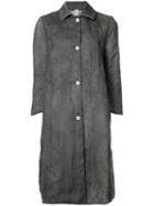A Diciannoveventitre - Buttoned Long Coat - Women - Ramie - 42, Grey, Ramie