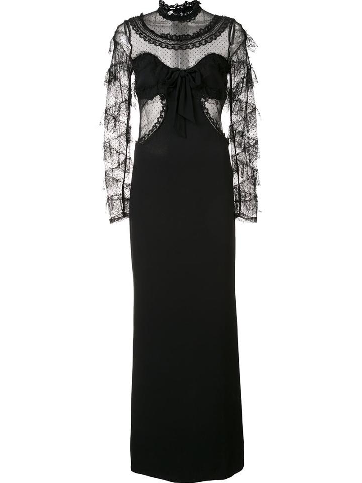 Alessandra Rich Sheer Longsleeved Dress