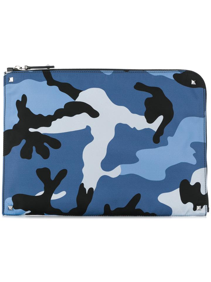 Valentino Camouflage Document Case - Yellow & Orange