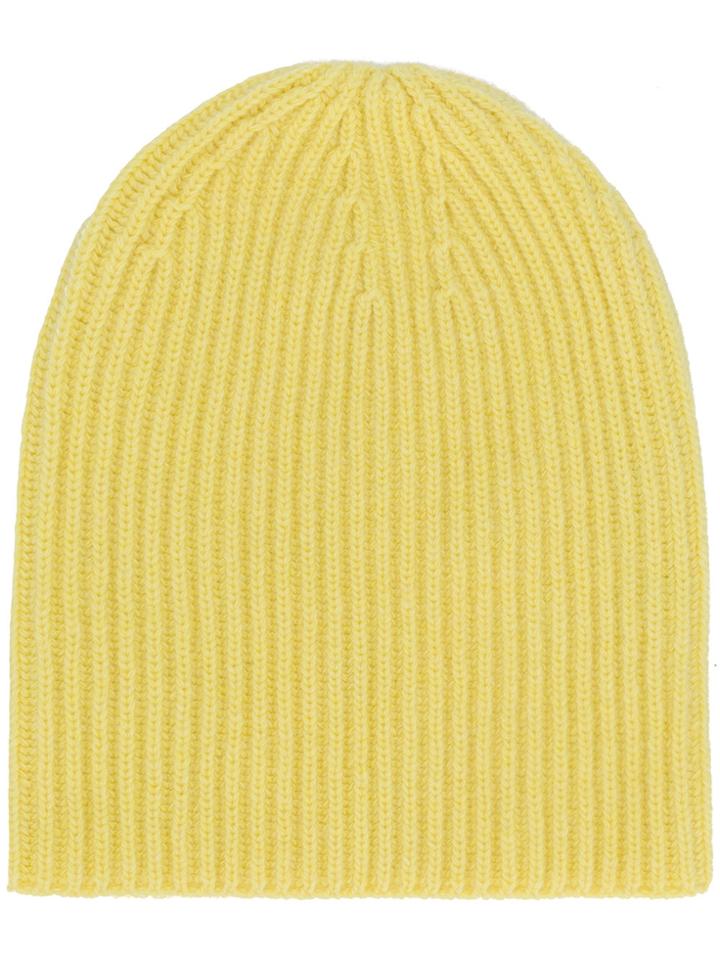Erika Cavallini Rib Knit Beanie - Yellow & Orange