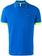 Sun 68 Contrast Polo Shirt, Men's, Size: Medium, Blue, Cotton/spandex/elastane