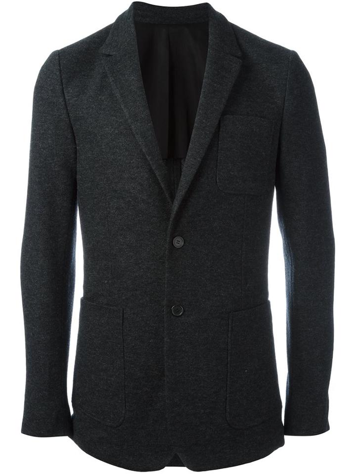 Ami Alexandre Mattiussi Patch Pocket Blazer, Men's, Size: 50, Grey, Cotton/polyester/wool