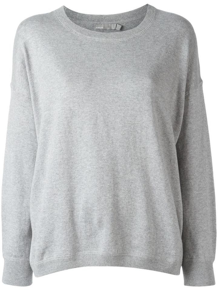 Vince Crew Neck Sweatshirt, Women's, Size: Large, Grey, Cotton