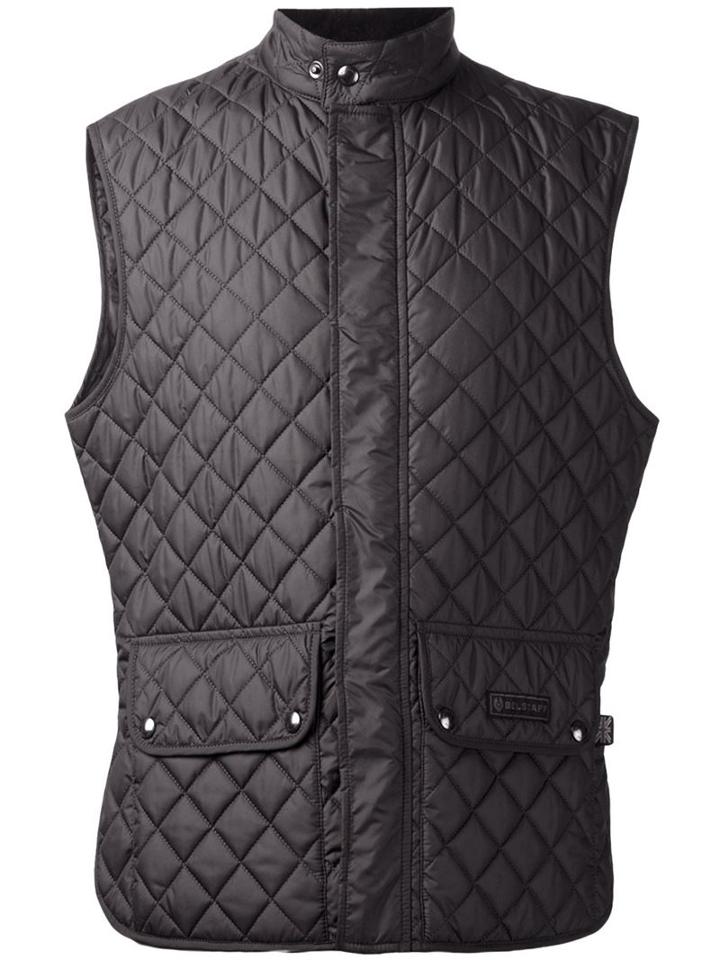 Belstaff Quilted Gilet, Men's, Size: 54, Black, Polyester/acetate/cupro