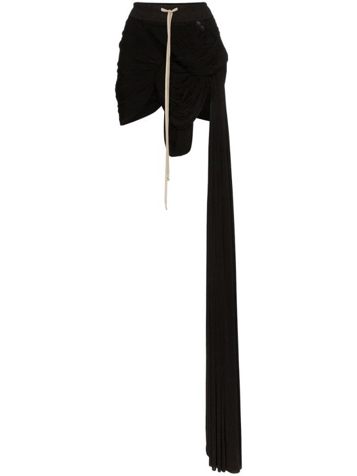 Rick Owens Asymmetric Ruched Skirt - Black