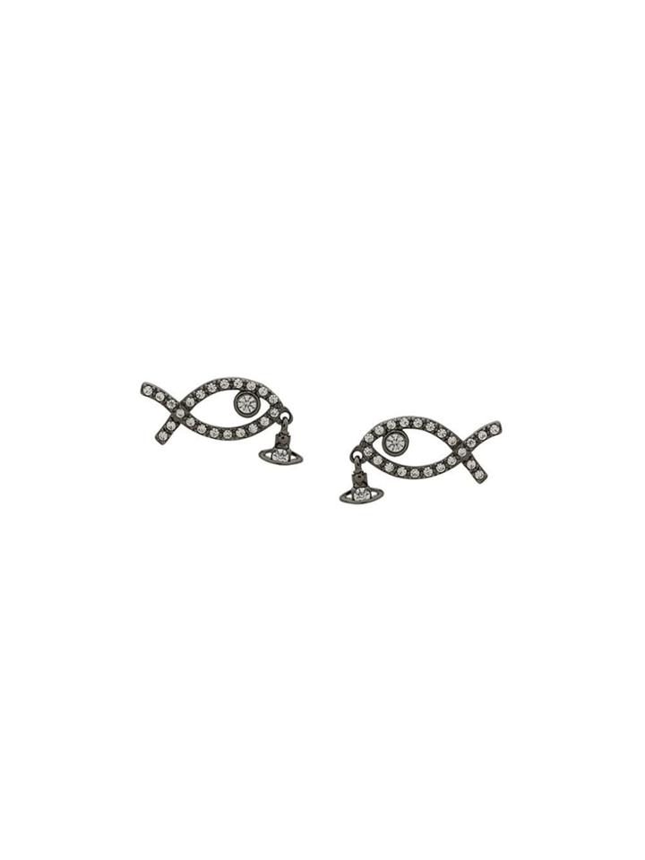Vivienne Westwood Fish Stud Earrings - Black