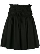 Msgm - Ruched Waist Skirt - Women - Cotton - 40, Women's, Black, Cotton