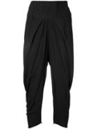 Kitx Draped Cropped Trousers, Women's, Size: 14, Black, Viscose
