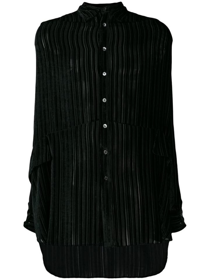 Ann Demeulemeester Ribbed Oversized Shirt - Black