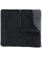 Boss Hugo Boss Ribbed Contrast Knitted Scarf - Grey