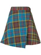 House Of Holland Tartan Mini Wrap Skirt - Multicolour
