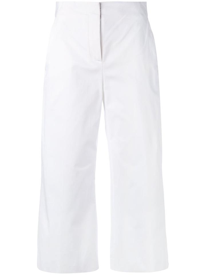 Versace - Cropped Trousers - Women - Cotton/spandex/elastane - 40, Women's, White, Cotton/spandex/elastane
