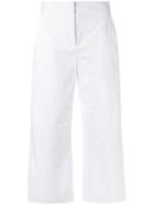 Versace - Cropped Trousers - Women - Cotton/spandex/elastane - 40, Women's, White, Cotton/spandex/elastane