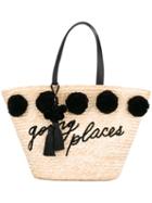 Kate Spade - Large Shoulder Bag - Women - Straw - One Size, Nude/neutrals, Straw