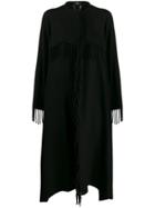 Elisabetta Franchi Oversized Knitted Logo Coat - Black
