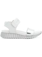 Salvatore Ferragamo Logo Velcro Sandals - Grey