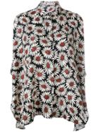 Alberto Biani Floral Print Shirt, Women's, Size: 44, White, Silk