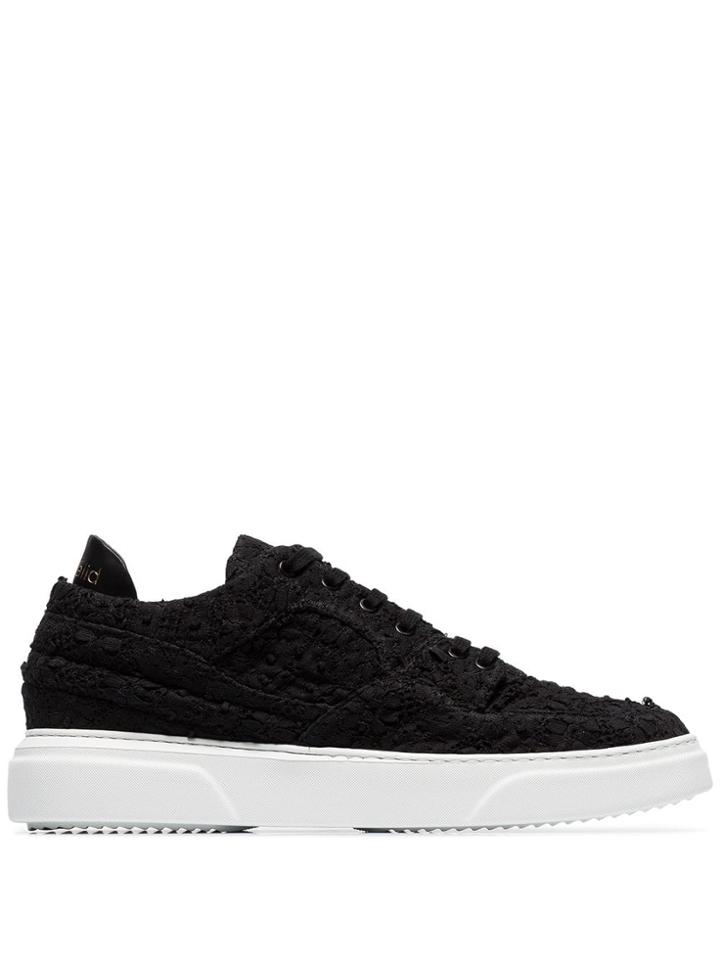 By Walid Embroidered Low-top Sneakers - Black